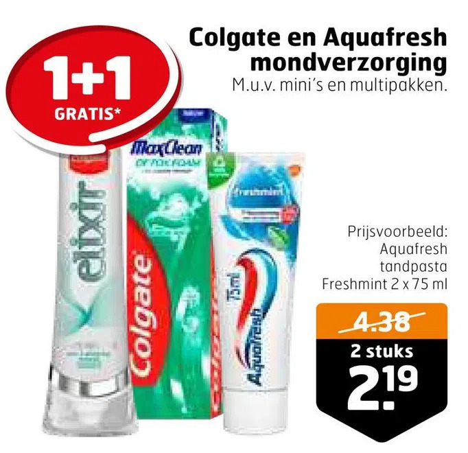 Colgate en aquafresh aanbieding bij Trekpleister