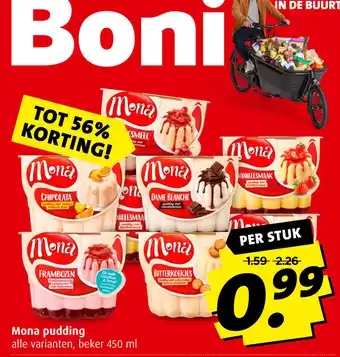 Boni Mona pudding 450 ml aanbieding