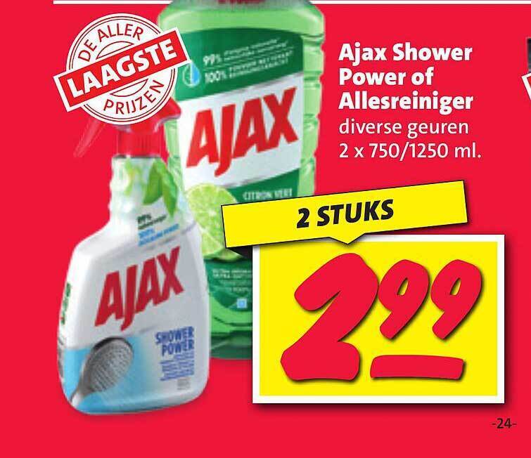Ajax shower power of allesreiniger aanbieding bij Nettorama