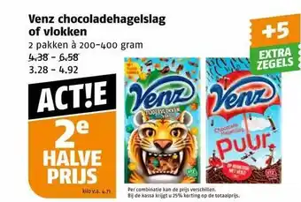 Poiesz Venz chocoladehagelslag of vlokken aanbieding