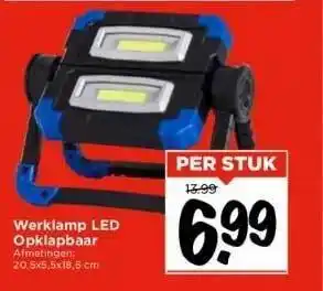 Vomar Voordeelmarkt Werklamp led opklapbaar aanbieding