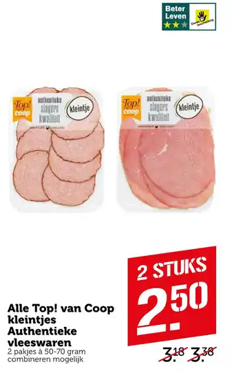 Coop Alle Top! van Coop kleintjes Authentieke vleeswaren aanbieding