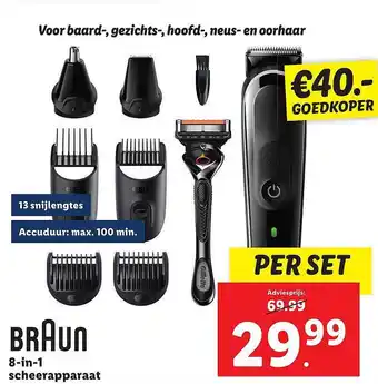 Lidl Braun 8-in-1 scheerapparaat aanbieding