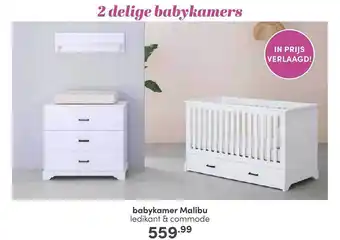 Baby & Tiener Babykamer malibu : ledikant & commode aanbieding