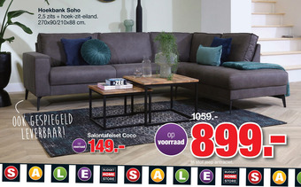 Budget Home Store Bank Soho 2,5 zits + hoekziteiland rechts aanbieding