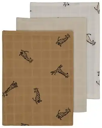 HEMA Hema hydrofiel washandjes 15x20 structuur giraffe - 3 stuks aanbieding