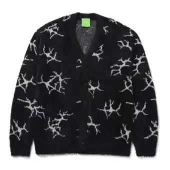 Kickz Huf cracked cardigan, black, sweaters, kn00412-black aanbieding