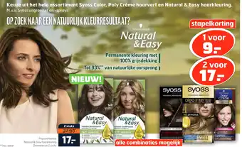 Trekpleister Syoss, Poly Crème en Natural & Easy haarkleuring aanbieding