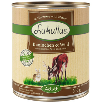 Zooplus 6x400g konijn & wild lukullus hondenvoer aanbieding