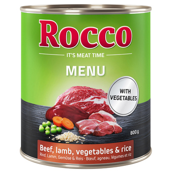 Zooplus 6x800g menu rund, lam, groente & rijst rocco hondenvoer aanbieding