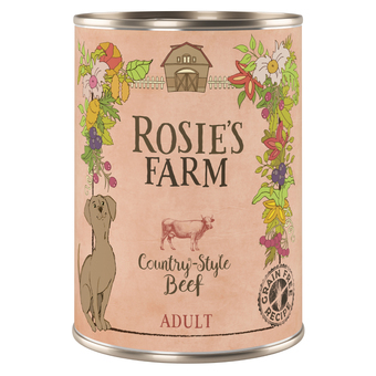 Zooplus 6x400g adult rund rosie's farm hondenvoer aanbieding