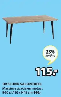 Jysk Okslund Salontafel aanbieding