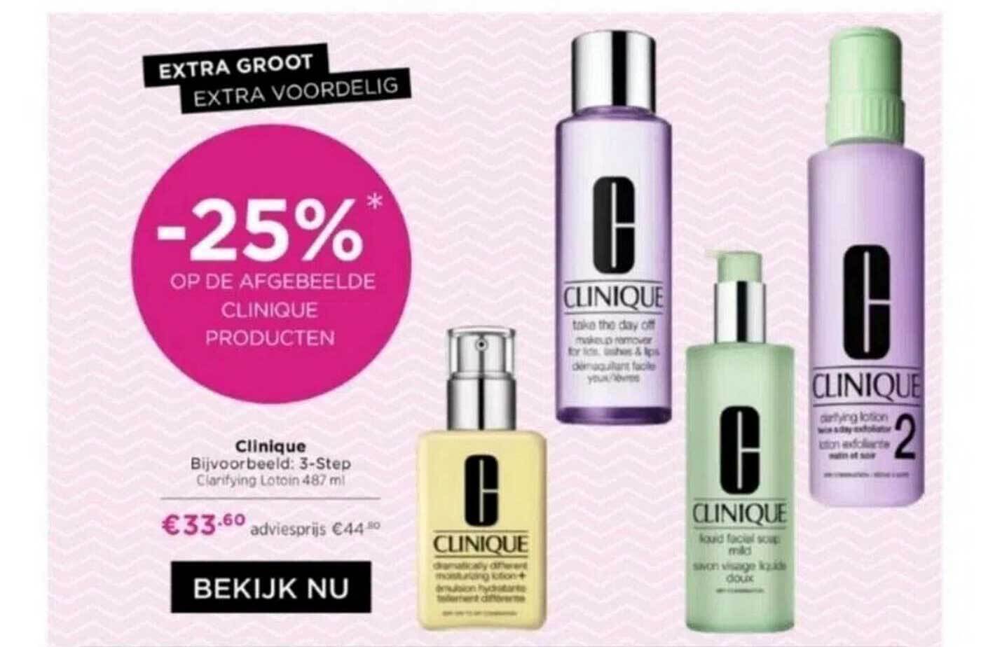 Clinique 3step lotion 487 ml aanbieding bij ICI Paris XL