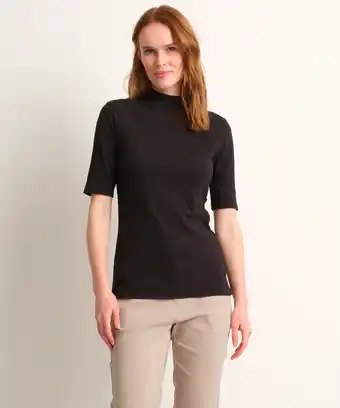 terStal Dames uni t-shirt turtleneck zwart in maat aanbieding