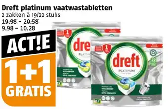 Poiesz Dreft platinum vaatwastabletten 19 stuks aanbieding