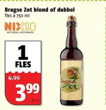 Poiesz Brugze zot blond of dubbel 750 ml aanbieding