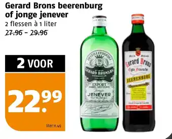 Poiesz Gerard Brons beerenburg of jonge jenever 1L aanbieding