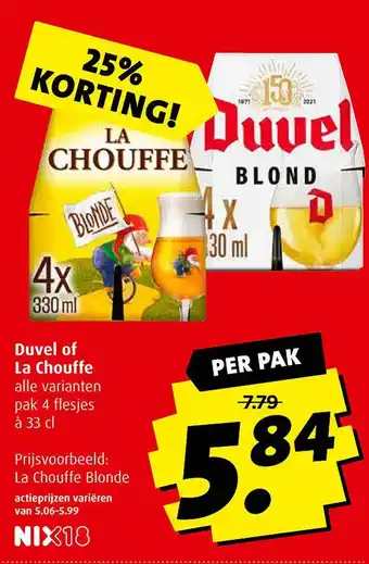 Boni Duvel of la chouffe aanbieding