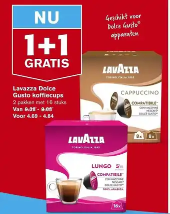 Hoogvliet Lavazza dolce gusto koffiecups aanbieding