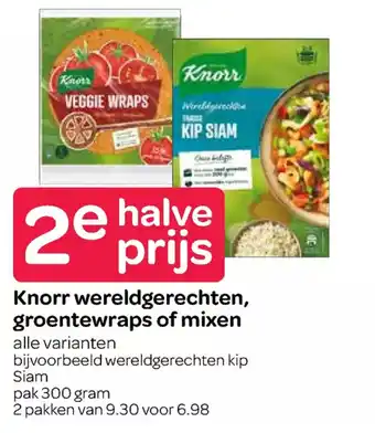 Spar Knorr wereldgerechten, groentewraps of mixen 300g aanbieding