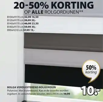 Jysk Bolga Verduisterend Rolgordijn B60xH170 cm aanbieding