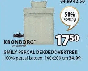 Jysk Emily percal dekbedovertrek aanbieding