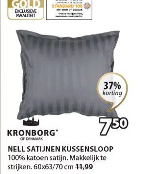 Jysk Nell satijnen kussensloop aanbieding
