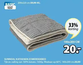 Jysk Sunndal katoenen zomerdekbed 140x200 cm aanbieding