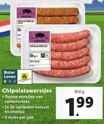 Lidl Chipolataworstjes 300g aanbieding