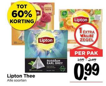 Vomar Voordeelmarkt Lipton Thee Tot 67% Korting aanbieding