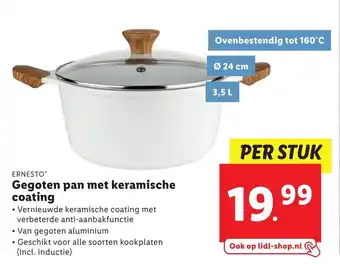 Lidl Ernesto Gegoten pan met keramische coating aanbieding