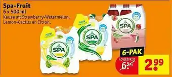 Kruidvat Spa fruit 6x500 ml aanbieding