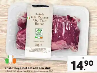 Lidl Irish ribeye met bot een stuk 1kg aanbieding