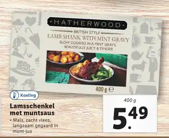 Lidl Lamsschenkel met muntsaus 400g aanbieding