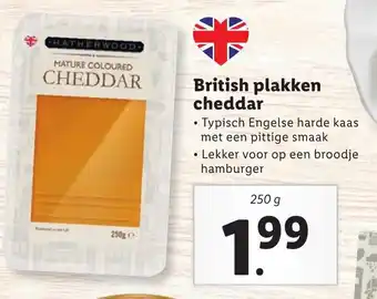 Lidl Hatherwood British plakken cheddar 250g aanbieding