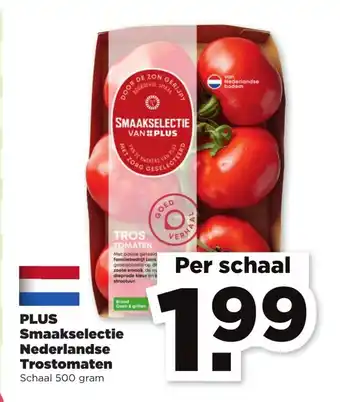 PLUS Smaakselectie Nederlandse Trostomaten 500 gram aanbieding