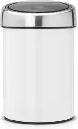 Bol.com Brabantia touch bin prullenbak - 3 l - white / brilliant steel deksel aanbieding