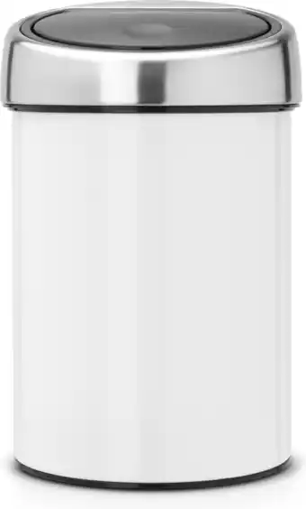 Bol.com Brabantia touch bin prullenbak - 3 l - white / brilliant steel deksel aanbieding