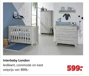 Baby-Dump Interbaby london : ledikant, commode en kast aanbieding