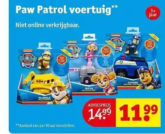 Kruidvat Paw patrol voertuig aanbieding