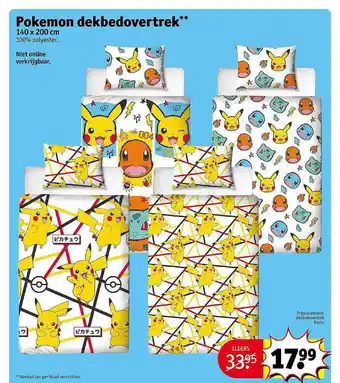 Kruidvat Pokemon dekbedovertrek aanbieding