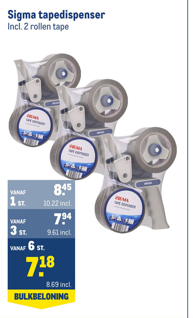 Sigma tapedispenser aanbieding bij Makro