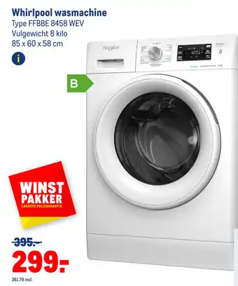 Makro Whirlpool wasmachine 85 x 60 x 58 cm aanbieding