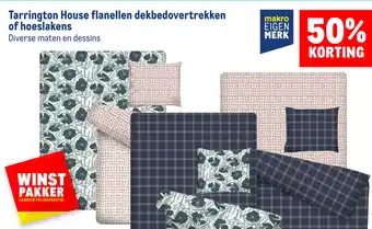 Makro Tarrington House flanellen dekbedovertrekken of hoeslakens  90 x 200 cm aanbieding