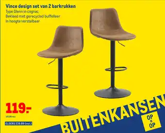 Makro Vince design set van 2 barkrukken aanbieding