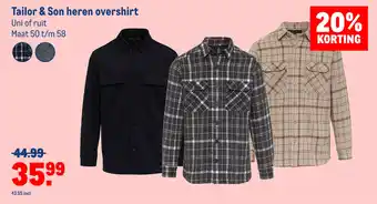 Makro Tailor & Son heren overshirt 50 t/m 58 aanbieding