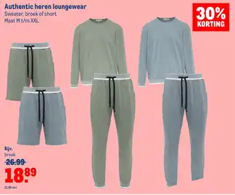 Makro Authentic heren loungewear M t/m XXL aanbieding