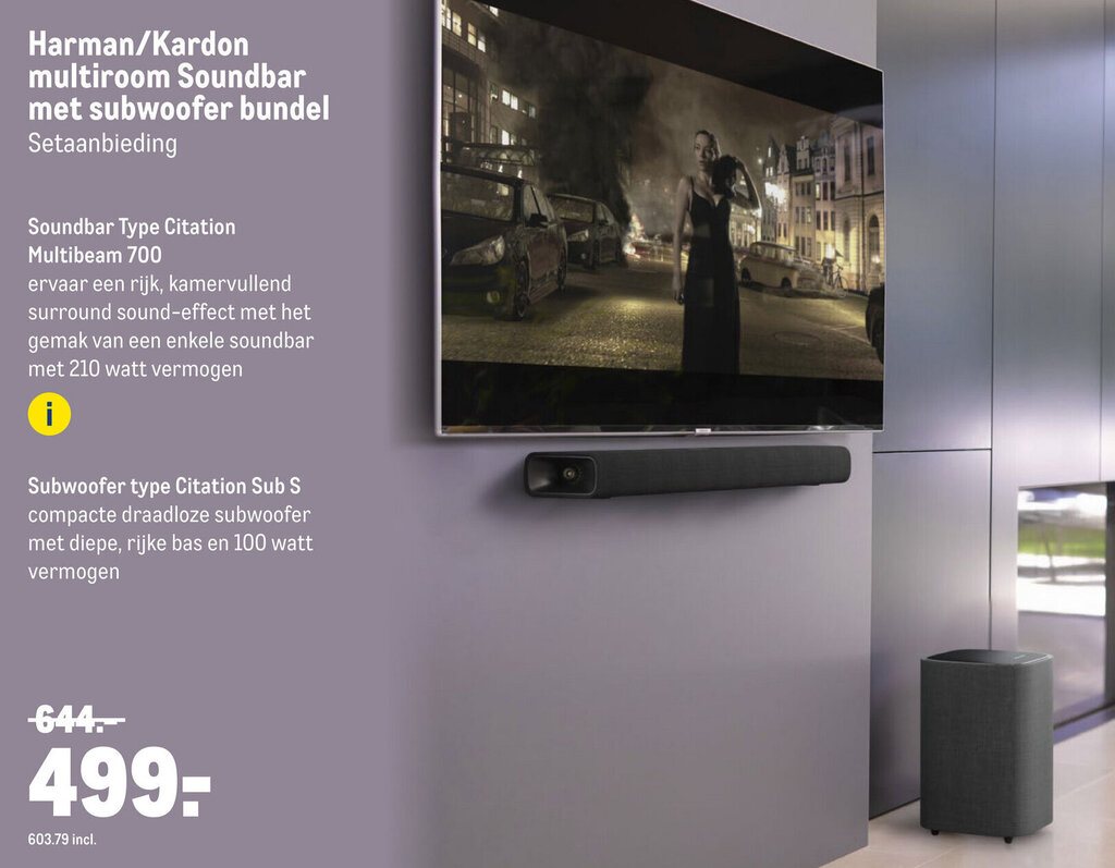 Harman/Kardon multiroom Soundbar met subwoofer bundel aanbieding bij Makro
