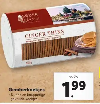 Lidl Soder Garden Gemberkoekjes 600g aanbieding