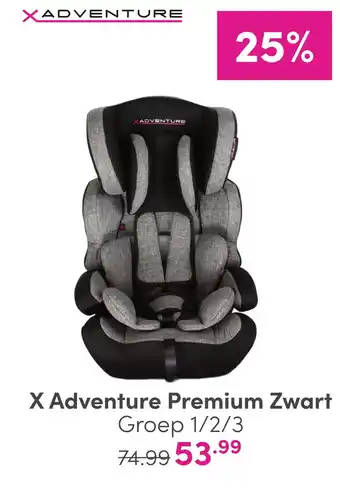 Baby & Tiener X adventure premium zwart groep 1/2/3 aanbieding